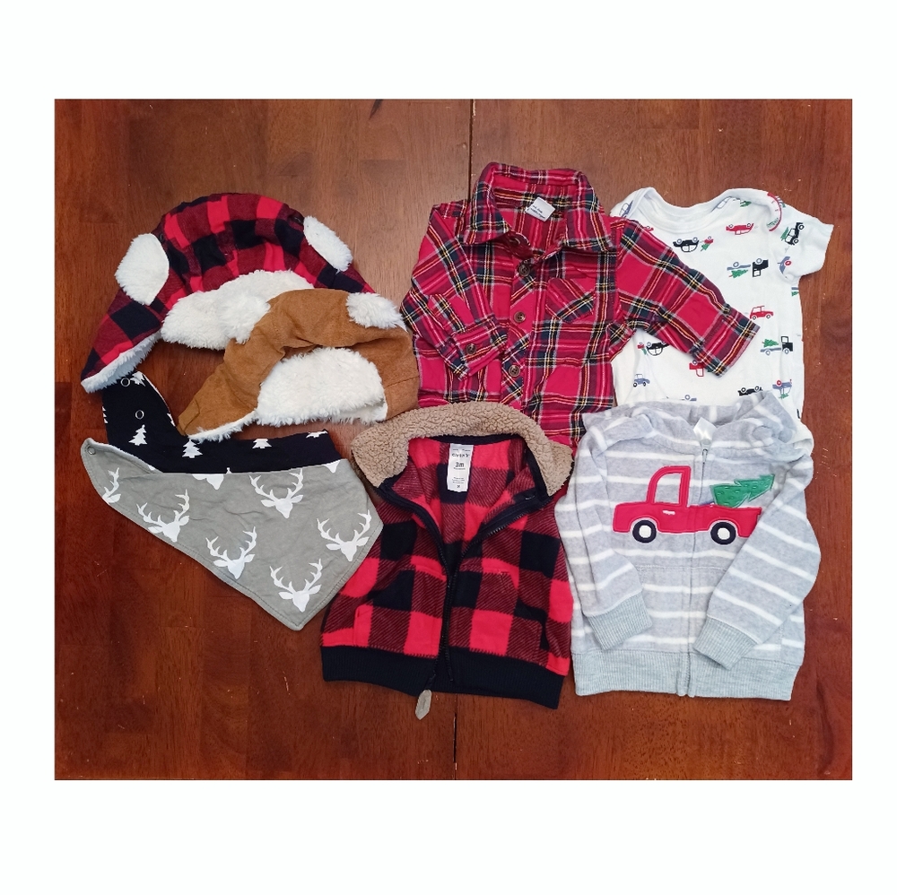 Carter's & Old Navy Baby Boy Christmas Winter Bundle Size 0-3 Months